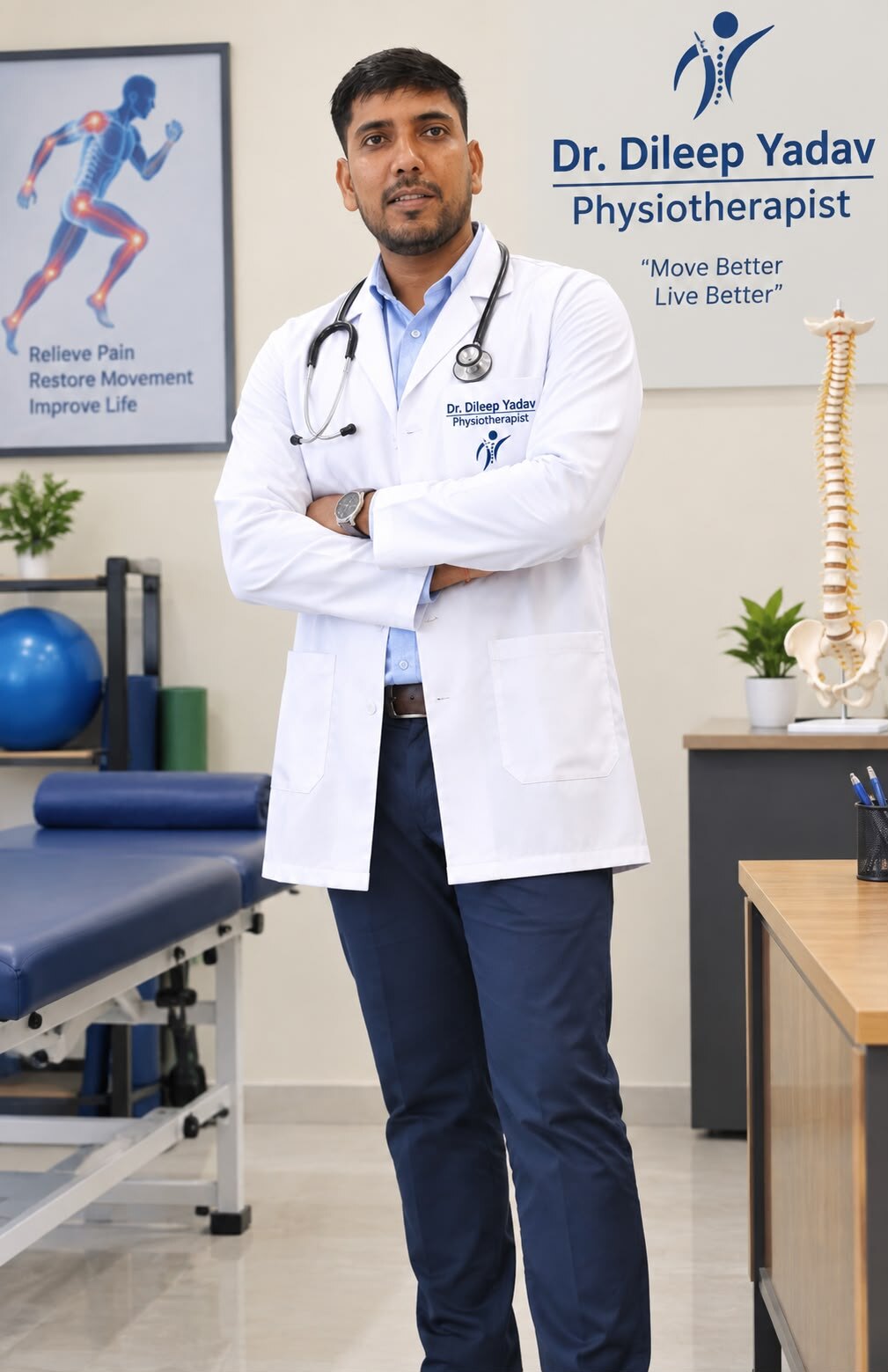 Dr. Dileep Yadav in the clinic